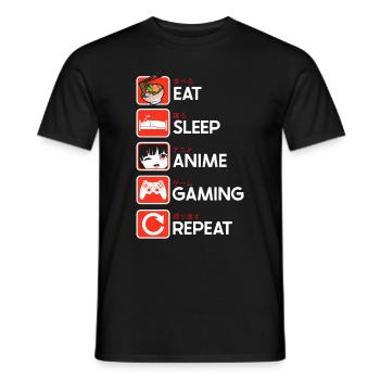 Anime Gaming Otaku Manga Kawaii Japan - Men's T-Shirt - black - Front - AI Model Male 178 light (178cm)
