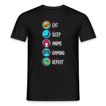 Anime Gaming Otaku Manga Kawaii Japan - Men's T-Shirt - black - Front - AI Model Male 178 light (178cm)
