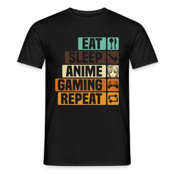 Anime Gaming Otaku Manga Kawaii Japan - Men's T-Shirt - black - Front - AI Model Male 178 light (178cm)