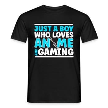 Anime Gaming Otaku Manga Kawaii Japan - Men's T-Shirt - black - Front - AI Model Male 178 light (178cm)