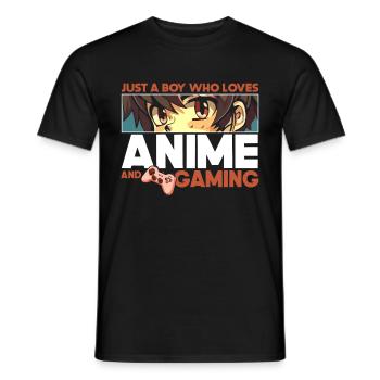 Anime Gaming Otaku Manga Kawaii Japan - Men's T-Shirt - black - Front - AI Model Male 178 light (178cm)