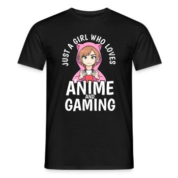 Anime Gaming Otaku Manga Kawaii Japan - Men's T-Shirt - black - Front - AI Model Male 178 light (178cm)