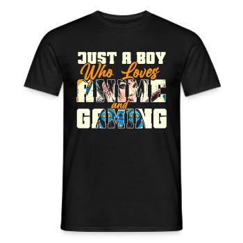 Anime Gaming Otaku Manga Kawaii Japan - Men's T-Shirt - black - Front - AI Model Male 178 light (178cm)