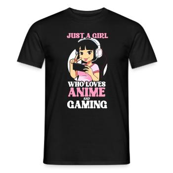 Anime Gaming Otaku Manga Kawaii Japan - Men's T-Shirt - black - Front - AI Model Male 178 light (178cm)