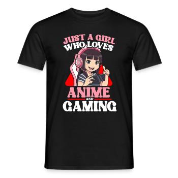 Anime Gaming Otaku Manga Kawaii Japan - Men's T-Shirt - black - Front - AI Model Male 178 light (178cm)