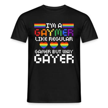 Gaymer LGBT Pride Rainbow Gamer Video Games - Männer T-Shirt - Schwarz - Vorne - AI Model Male 178 light (178cm)