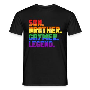 Gaymer LGBT Pride Rainbow Gamer Video Games - Männer T-Shirt - Schwarz - Vorne - AI Model Male 178 light (178cm)