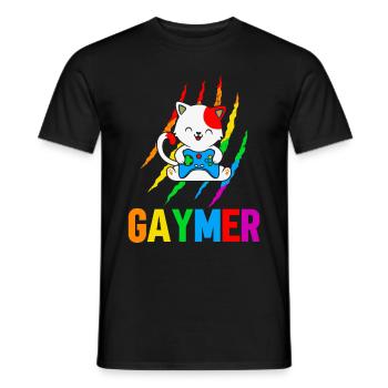 Gaymer LGBT Pride Rainbow Gamer Video Games - Männer T-Shirt - Schwarz - Vorne - AI Model Male 178 light (178cm)