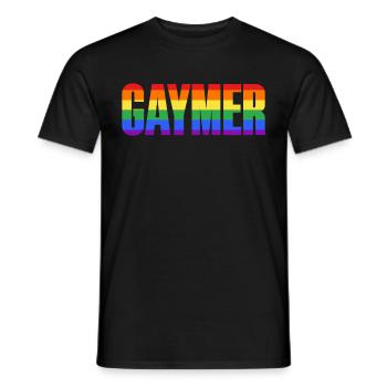 Gaymer LGBT Pride Rainbow Gamer Video Games - Männer T-Shirt - Schwarz - Vorne - AI Model Male 178 light (178cm)
