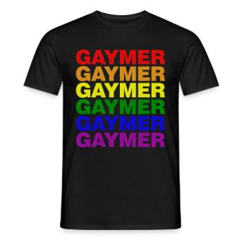 Gaymer LGBT Pride Rainbow Gamer Video Games - Männer T-Shirt - Schwarz - Vorne - AI Model Male 178 light (178cm)