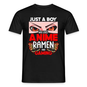 Anime Ramen and Gaming Gamer Anime - Men's T-Shirt - black - Front - AI Model Male 178 light (178cm)