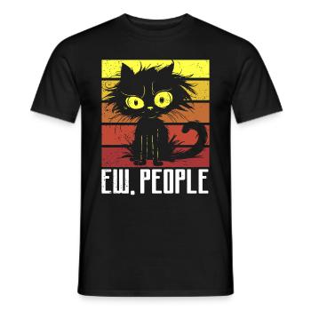 Ew Gens Chat Drôle Vintage Antisocial - T-shirt homme - noir - Devant - AI Model Male 178 light (178cm)