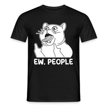 Ew People Cat Lustige Vintage Anti -soziale - Männer T-Shirt - Schwarz - Vorne - AI Model Male 178 light (178cm)