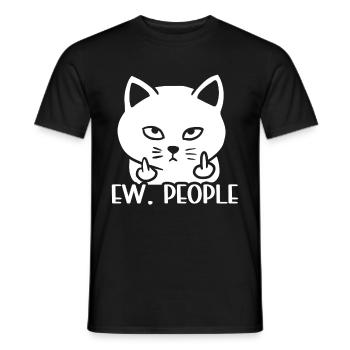 Ew People Cat Lustige Vintage Anti -soziale - Männer T-Shirt - Schwarz - Vorne - AI Model Male 178 light (178cm)