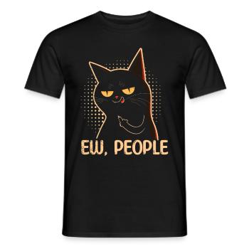 Ew People Cat Lustige Vintage Anti -soziale - Männer T-Shirt - Schwarz - Vorne - AI Model Male 178 light (178cm)
