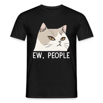 Ew People Cat Lustige Vintage Anti -soziale - Männer T-Shirt - Schwarz - Vorne - AI Model Male 178 light (178cm)