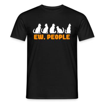 Ew People Cat Lustige Vintage Anti -soziale - Männer T-Shirt - Schwarz - Vorne - AI Model Male 178 light (178cm)