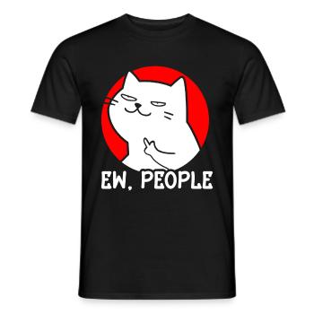 Ew People Cat Lustige Vintage Anti -soziale - Männer T-Shirt - Schwarz - Vorne - AI Model Male 178 light (178cm)