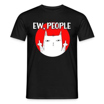 Ew People Cat Lustige Vintage Anti -soziale - Männer T-Shirt - Schwarz - Vorne - AI Model Male 178 light (178cm)