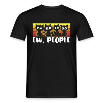 Ew People Cat Lustige Vintage Anti -soziale - Männer T-Shirt - Schwarz - Vorne - AI Model Male 178 light (178cm)