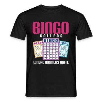 Bingo Caller Bingo Player Gambling Lottery - Men's T-Shirt - black - Front - AI Model Male 178 light (178cm)