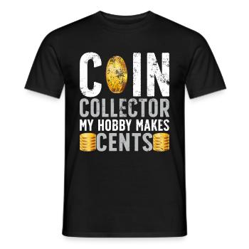Coin Collectors Numismatics Collecting Coins - Men's T-Shirt - black - Front - AI Model Male 178 light (178cm)