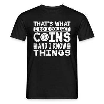 Collectionneurs de pièces de monnaie Numismatique Collectionner des pièces de monnaie - T-shirt homme - noir - Devant - AI Model Male 178 light (178cm)