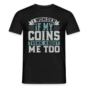Coin Collectors Numismatics Collecting Coins - Men's T-Shirt - black - Front - AI Model Male 178 light (178cm)