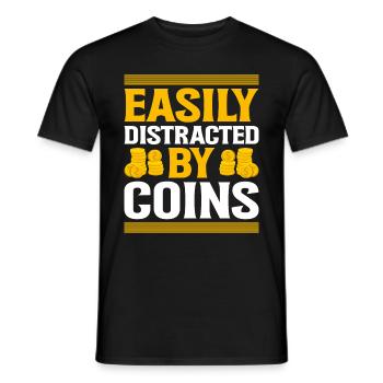 Collectionneurs de pièces de monnaie Numismatique Collectionner des pièces de monnaie - T-shirt homme - noir - Devant - AI Model Male 178 light (178cm)