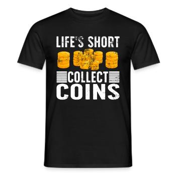 Coin Collectors Numismatics Collecting Coins - Men's T-Shirt - black - Front - AI Model Male 178 light (178cm)