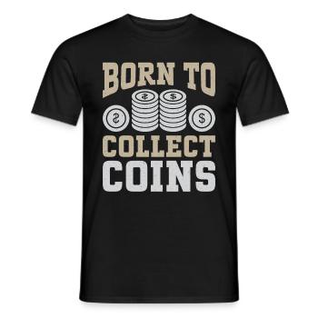 Coin Collectors Numismatics Collecting Coins - Men's T-Shirt - black - Front - AI Model Male 178 light (178cm)