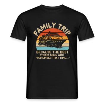 Cruise Family Trip Family Patry Ship Holidays - Men's T-Shirt - black - Front - AI Model Male 178 light (178cm)