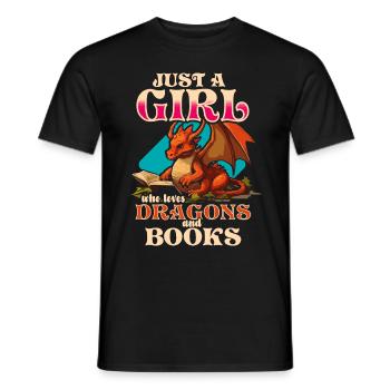 Dragons et livres Nerd Dragon Lover - T-shirt homme - noir - Devant - AI Model Male 178 light (178cm)