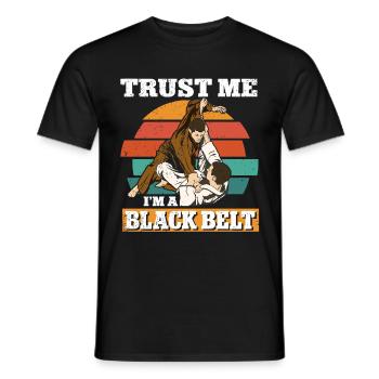 Jiu Jitsu Brésilien BJJ MMA Grappling - T-shirt homme - noir - Devant - AI Model Male 178 light (178cm)