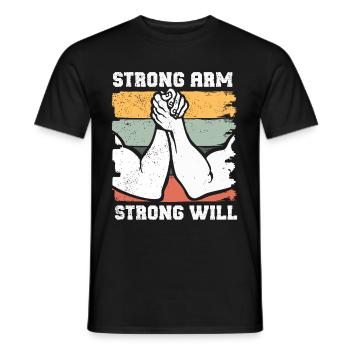 Arm Wrestling Armwrestling Arm Wrestler - Men's T-Shirt - black - Front - AI Model Male 178 light (178cm)