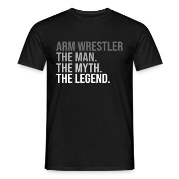 Arm Wrestling Armwrestling Arm Wrestler - Men's T-Shirt - black - Front - AI Model Male 178 light (178cm)