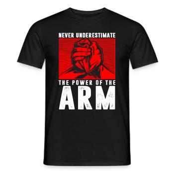 Arm Wrestling Armwrestling Arm Wrestler - Men's T-Shirt - black - Front - AI Model Male 178 light (178cm)