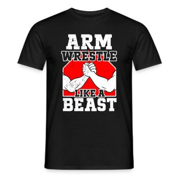 Arm Wrestling Armwrestling Arm Wrestler - Men's T-Shirt - black - Front - AI Model Male 178 light (178cm)