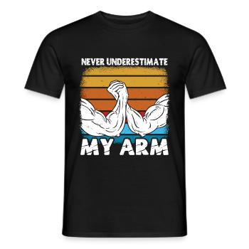 Arm Wrestling Armwrestling Arm Wrestler - Men's T-Shirt - black - Front - AI Model Male 178 light (178cm)