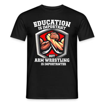 Arm Wrestling Armwrestling Arm Wrestler - Men's T-Shirt - black - Front - AI Model Male 178 light (178cm)