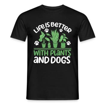 Plants, Dog Lover, Garden Gardener, Gardener - Men's T-Shirt - black - Front - AI Model Male 178 light (178cm)