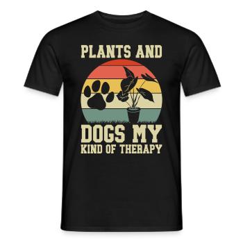 Plants, Dog Lover, Garden Gardener, Gardener - Men's T-Shirt - black - Front - AI Model Male 178 light (178cm)