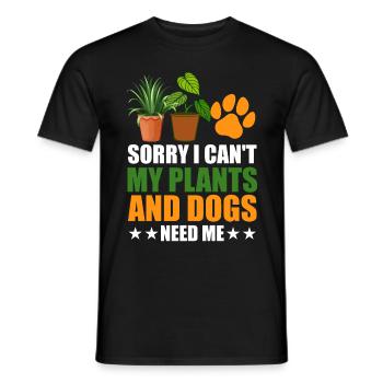 Plants, Dog Lover, Garden Gardener, Gardener - Men's T-Shirt - black - Front - AI Model Male 178 light (178cm)