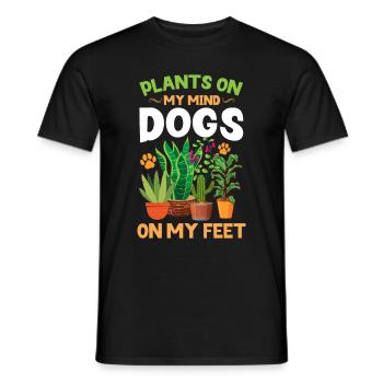 Plants, Dog Lover, Garden Gardener, Gardener - Men's T-Shirt - black - Front - AI Model Male 178 light (178cm)