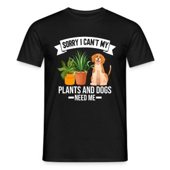 Plants, Dog Lover, Garden Gardener, Gardener - Men's T-Shirt - black - Front - AI Model Male 178 light (178cm)