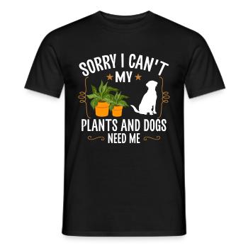 Plants, Dog Lover, Garden Gardener, Gardener - Men's T-Shirt - black - Front - AI Model Male 178 light (178cm)