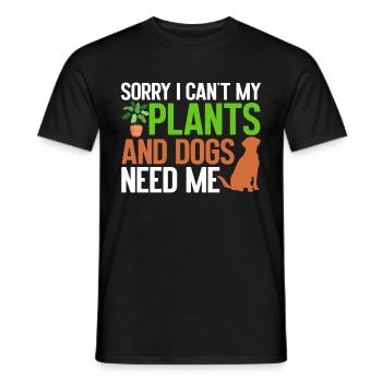 Plants, Dog Lover, Garden Gardener, Gardener - Men's T-Shirt - black - Front - AI Model Male 178 light (178cm)