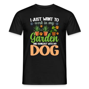 Plants, Dog Lover, Garden Gardener, Gardener - Men's T-Shirt - black - Front - AI Model Male 178 light (178cm)