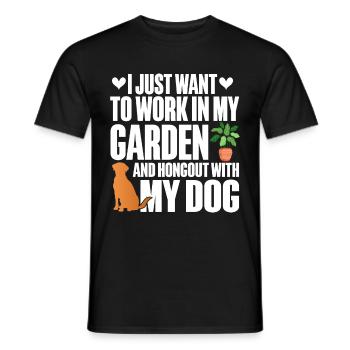 Plants, Dog Lover, Garden Gardener, Gardener - Men's T-Shirt - black - Front - AI Model Male 178 light (178cm)