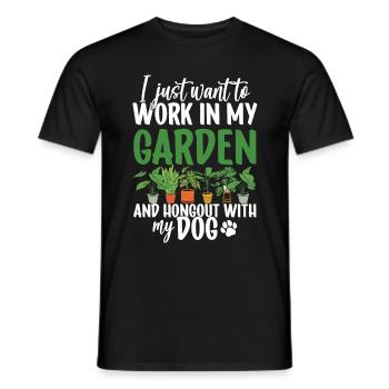 Plants, Dog Lover, Garden Gardener, Gardener - Men's T-Shirt - black - Front - AI Model Male 178 light (178cm)